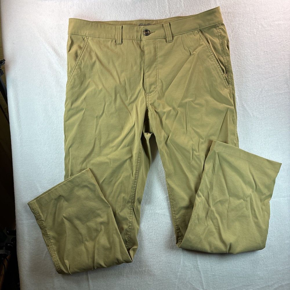 eddie bauer travex chino pants mens size 35x30 straight outdoor stretch Beige